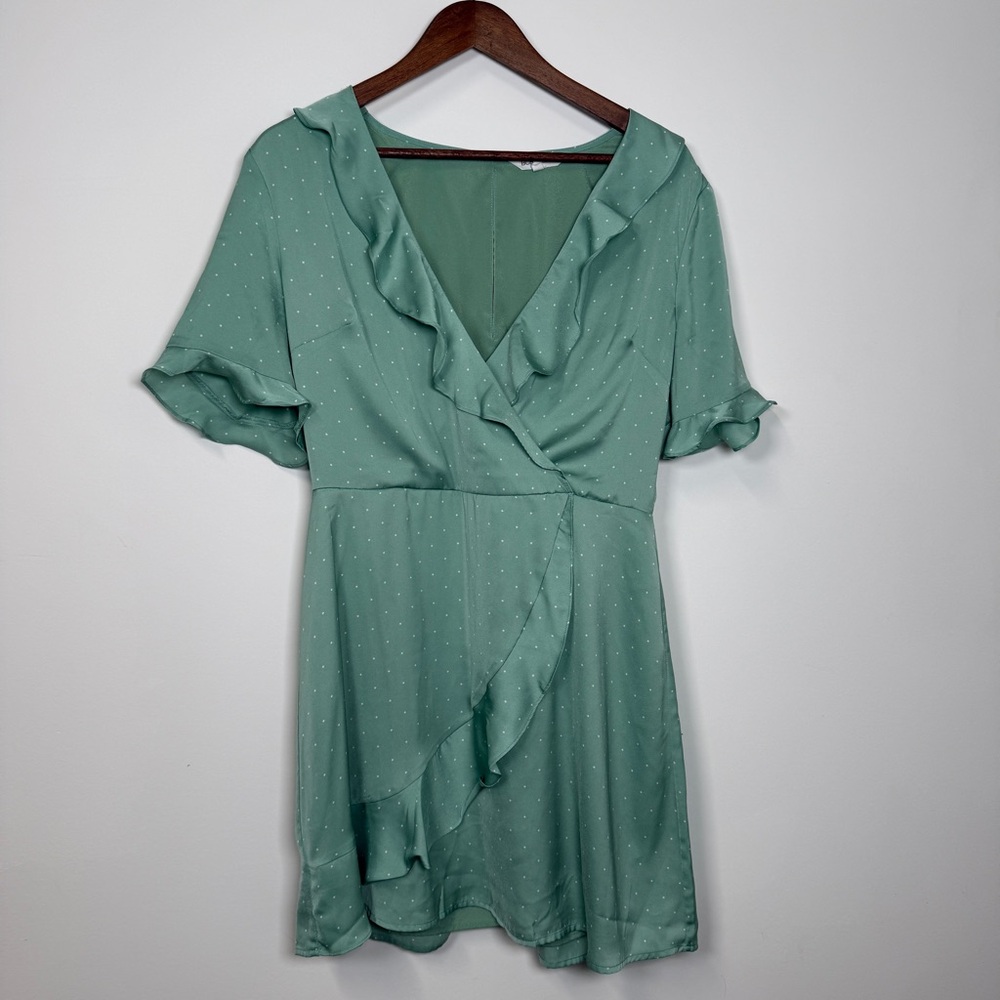 BCBGeneration Mint Ruffle Wrap Dress